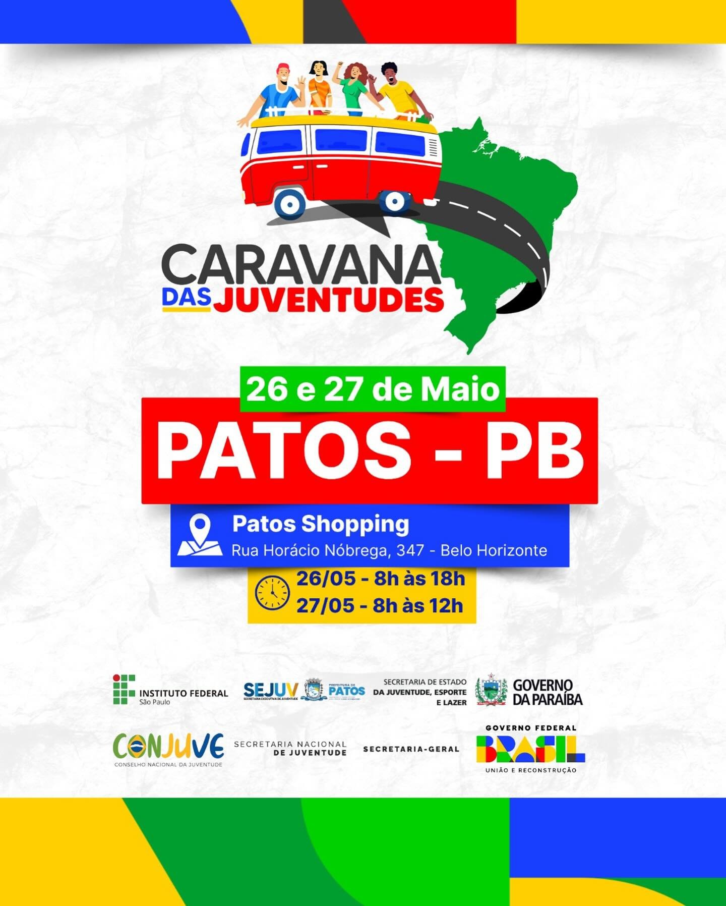Caravana Itinerante das Juventudes começa nesta segunda-feira (26), em Patos