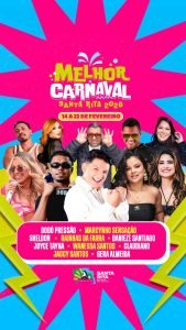 Santa Rita divulga programação do Melhor Carnaval 2026 com grandes atrações no Açude e em Tibiri II